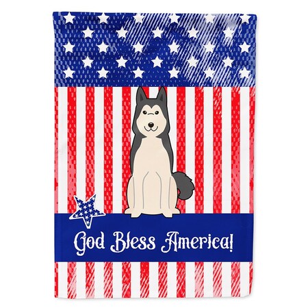 Carolines Treasures Patriotic USA West Siberian Laika Spitz Flag Canvas House Size BB3020CHF
